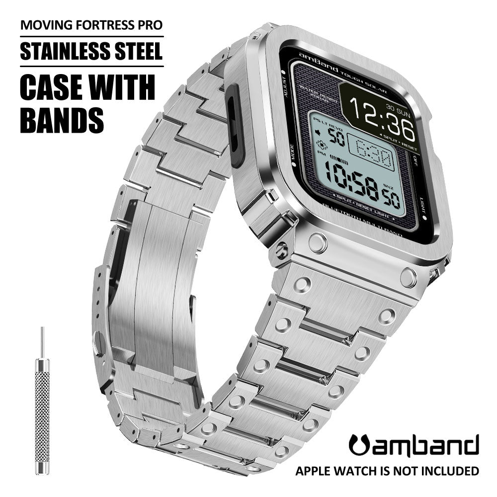 amband ステンレスケースバンド　44mm Amazon.co.jp: 【2022改良モデル】 コンパチブル for Apple